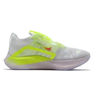 Nike 慢跑鞋 W Zoom Fly 4 PRM 女鞋 氣墊 路跑 白 螢光黃 DN2658-101 [ACS 跨運動]