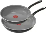 T-fal Preserve Ceramic, Ceramic Non Stick Fry Pan Set 2 2-Piece Set, Black