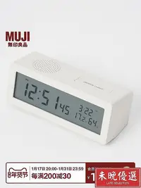 在飛比找Yahoo!奇摩拍賣優惠-無印良品 MUJI 電子鐘（附帶大聲鬧鐘功能）擺台式夜光時鐘