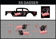 Hot Wheels(1/64),55 Gasser "Reaper" Waterslide,Printed White First,Decals