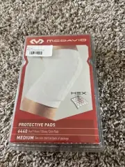 NWT McDavid Hex 6440 Protective Pads Knee Elbow Shin Size MEDIUM White