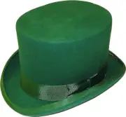 Hand Made Wool Top Hat Satin Lined Small To Xxl- Green L