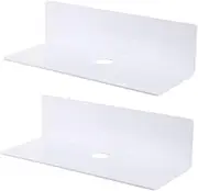 Mikinona 2Pcs Wall Storage Shelf for Speakers and Clocks Speaker Rack for Smart Devices Easy Installation Stylish Home Organizer