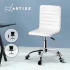 Artiss Conference Chairs Office Chair Computer Desk PU Leather Low Back White