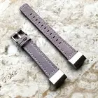 Purple Color Leather Strap Band with White Stitches for Fitbit Charge 6 5 and 4