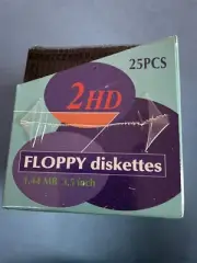 FLOPPY Diskettes 3.5" _ 1.44MB _ 2HD _ 25 PACK _ IBM FORMATTED Sealed G1-D