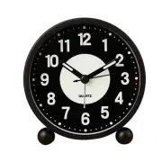Metal Cased Bedside Glow in the Dark Alarm Clock with Non Ticking Movement