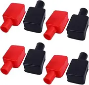 8pcs Battery Terminal Covers Battery Terminal Insulating Soft Rubber Protector Caps Positive and Negative Cable Stud Covers in Red and Black for Cars Boat Motorcycle Electric Bikes Trucks