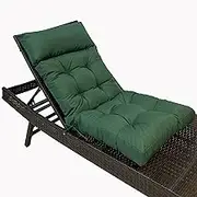 Outdoor High Back Chair Cushions Garden Patio Chair Seat Pad, Water Resistant Rocking with Ties, Replacement Lounger Chair Cushions Pads with Straps for Patio Furniture(Dark Green)