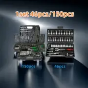 150pcs/46pcs Chrome Vanadium Steel Socket Wrench Set for Father'S Day - Durable
