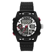 Armani Exchange Analog-Digital Black Silicone Watch (AX2960)
