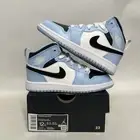 Nike Air Jordan 1 Mid Retro PS “Ice Blue/UNC” Shoes 555112-401 12C New
