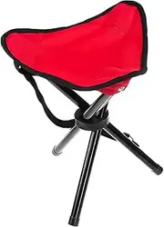 NUZAMAS Folding Chairs Portable Tripod Stool Ultralight Red Portable Seat for Outdoor Fishing Camping Hunting Hiking