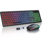 Wireless Keyboard and Mouse Combo Rechargeable Keyboard Mouse for Laptop PC