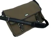 SAMSONITE MESSENGER BAG Carry on Overnight Travel Canvas and Leather Brown NEW