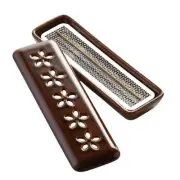 Unden Ceramic Incense Holder Sakura Design Rust Color Horizontal Placement