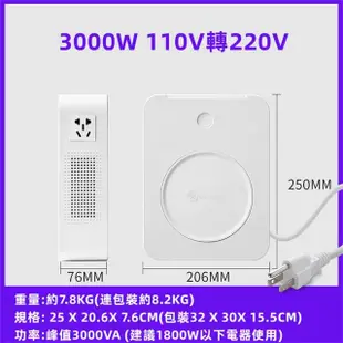 【YouPin】舜紅變壓器 110v轉220v 3000W電源電壓轉換器(變壓器/升壓器/110V轉220V變壓器)