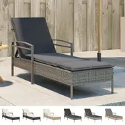Sun Lounger with Cushion Chaise Lounge Day Bed Sun Bed Patio Poly Rattan vidaXL