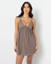 [Mooloola] Mooloola Women's Leah Dress in Mushroom Brown 0 Mushroom Brown