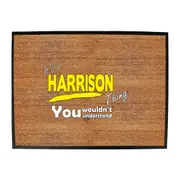 Harrison V1 Surname Thing - Funny Novelty Doormat Man Cave Floor mat