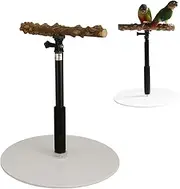 Wood Bird Perch Stand, Portable Detachable Parrot Play Stand Bird Tabletop Training Stand, Parrots Playground Standing Adjustable Bird Perch for Indoor Outdoor Traveling