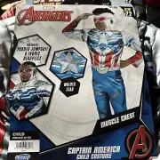 Marvel Avengers Captain America Child Costume Medium Halloween - Medium 8-10