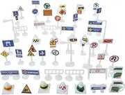 FRCOLOR 2 Set Mini Traffic Sign Model Realistic Road Signs for Learning Play for Traffic Knowledge Construction Scenarios Set