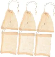 CANIGHT 6 Pack Body Soap Saver Drawstring Soap Pouch Netted Wall Hanging Durable Material