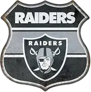 Rico Industries NFL Football Las Vegas Raiders Rustic 11.5" Home Decor Metal Route Sign