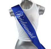 Sashes Hens Night Party Electric Blue/Silver - Bridesmaid