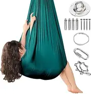 Sensory Swing for Kids and Adults, Therapy Swing Indoor, Adjustabl Snuggle Hanging Cuddle Hammock Indoor, Hanging Chair, Nest Swing, Outdoor Swing Great for Sensory Integration(Dark Green)