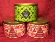 Yankee Candle Lot - 3 Wick, 18 Oz - 2x Sparkling Cinnamon, 1x Silver Sage & Pine