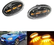 RZG 2x Clear Lens Side Indicator 12v LED Amber Marker Repeater Light For 2001-07 Impreza WRX STI 2001-03 Forester Legacy