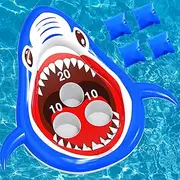 Pool Toss Games Toys, Float for Kids - Inflatable Shark Swimming Toys for Kids Adults Family