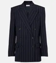[Stella McCartney] Stella McCartney Pinstripe oversized wool blazer AU 12 blue