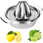 Stainless Steel Citrus Orange Juicer Lemon Lime Fruit Hand Squeezer Silver