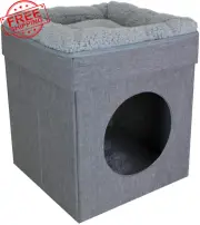 Kitty City Large Cat Bed, Stackable Cat Cube, Indoor Cat House/Cat Condo, Cat Sc