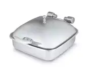 Vollrath 46132 6Qt Square Solid Top Induction Chafer w Stainless Food Pan