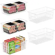 Orgneas Freezer Organizer Bins, Freezer Baskets for Chest Freezer and Upright Freezer Refrigerator Dividers Frozen Meats Storage Containers Organizer for Fruits and Vegetables, 5 Packs