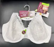 NWT Playtex Secrets Bra 38 DD White Style 4513 Side Smoothing Lace