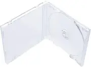10.4 mm Standard Single Clear CD Jewel Case with Assembled Clear Tray, 50 Pack