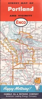 1962 ENCO Road Map: Portland and Vicinity NOS