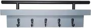 Wall-Mounted Coat Rack, Wall Mounted Cloak Rack Key Ring with 5 Hooks Mail Shelf Wooden Coat Hanging Organizer