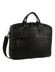 [PIERRE CARDIN] Italian Leather Computer Bag in Black