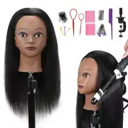 100%Real Hair Mannequin Head Training Head with stand 18"Hairdresser Cosmetology