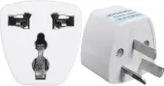 LZLRUN 2Pcs Universal Power Adapter Travel Adaptor 3 pin AU Converter US/UK/EU to AU Plug Charger for Australia New Zealand