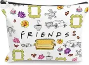 Funny Makeup Cosmetic Bags Friends Tv Show Merchandise Cotton Zipper Pouch Travel Bag Toiletry Make-Up Case for Friends Fans Women Stoner Friend Bestie Birthday Gifts, Friend, 10*7.5 Inch