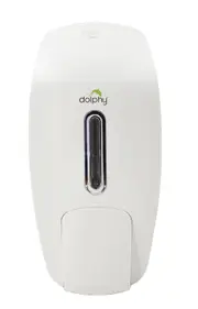 Dolphy Plaza Manual Soap-Sanitiser Dispenser 800ml - Wall Mounted Refillable ABS Unit in White - For Liquid Soap, Sanitiser, Shampoo & Lotion