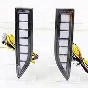 2Pcs Car LED Daytime Running Light Fog Lamp DRL Dynamic Turn Yellow Signal Lamp for Nissan X-Trail Xtrail 2021 2022