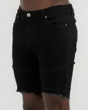 [Lucid] Lucid Men's Expansion Denim Shorts in Jet Black Size 36 36 Jet Black